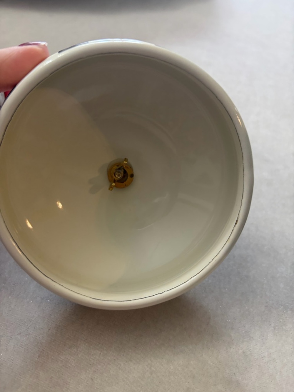 MacKenzie-Childs Black and White Checkered Ceramic Jar with Red Knob - Picture 9 of 11